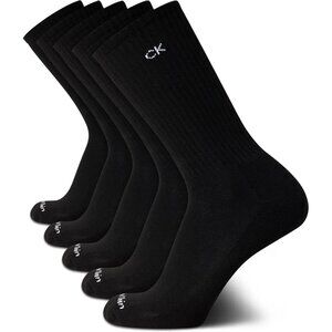 Men Black 5 Pack Athletic Mid Calf Crew Sock With Durable Material For daily use